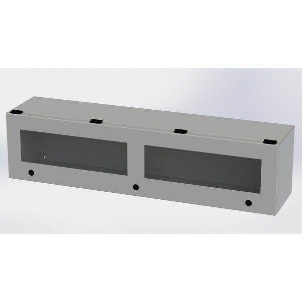 1/4 Turn Latch Electrical Enclosures, 9 in H, 8 in D, 36 in W, NEMA 3R, 4, 12, 13, Carbon Steel